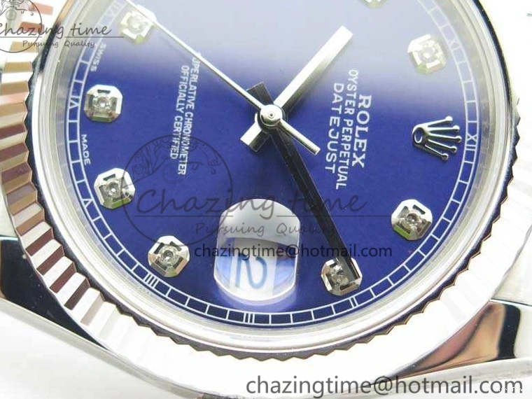 MiroTime 0325 SoftTouch DateJust 228238 SS Noob 1:1 Best Edition Blue Dial Diamond On Jubilee Bracelet A 3498